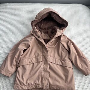 Zara Girls Hooded Jacket Faux Fur Lined